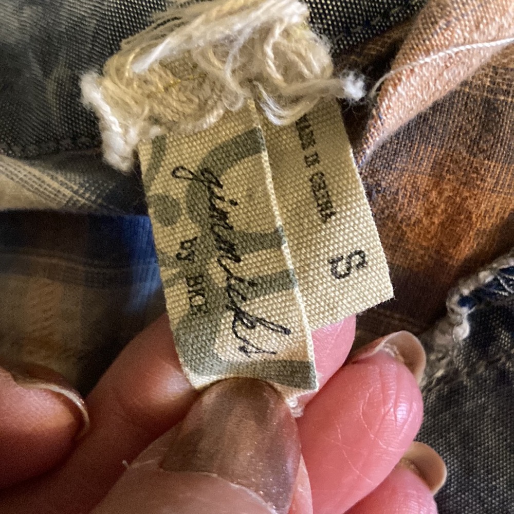 Gimmicks By Bke Patchwork Button Up Blouse Size S - image 7